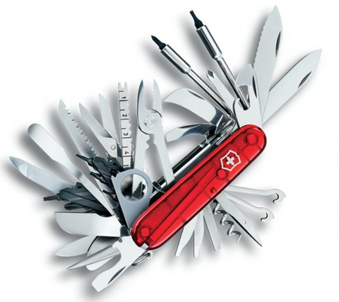 Нож Victorinox SwissChamp XLT, 91 мм, 49 функций, полупрозрачный красный 1.6795.XLT от прозводителя Victorinox