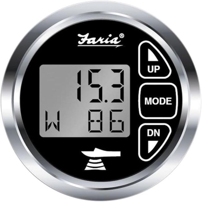 Faria 2" Dual Depth Sounder with Air & Water Temp Transom Mount Transducer - Chesapeake Stainless Steel Black 13752 13752 от прозводителя Faria