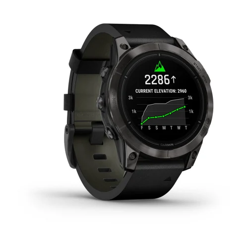 GARMIN EPIX Pro G2  47mm-Sapphire Carbon Grey DLC Titanium with Black Leather Band (plus black silicone band) 010-02803-30 010-02803-30 от прозводителя Garmin