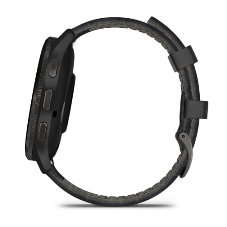 Garmin Venu 3 - 45 мм | Slate stainless steel bezel with black case and black leather band