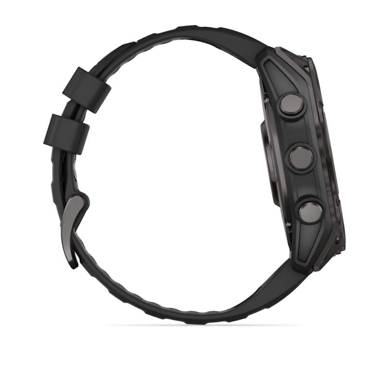 Garmin Fenix 8 - 51 мм AMOLED | Carbon grey DLC with Black/pebble grey silicone band