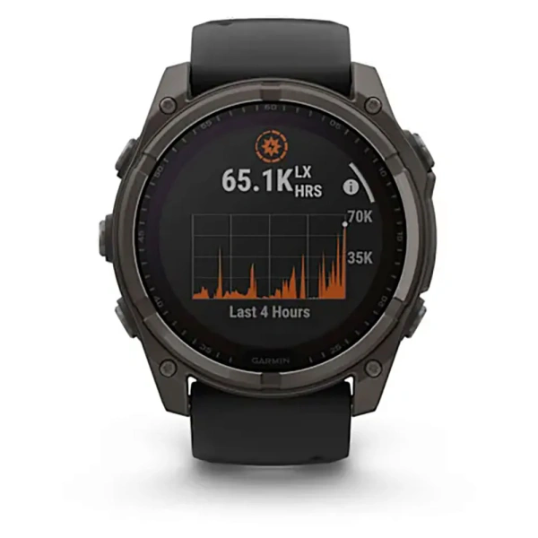 GARMIN FENIX 8 - 51 MM. SOLAR. SAPPHIRE CARBON GRAY DLC TITANIUM WITH BLACK/PEBBLE GRAY SILICONE 010-02907-70 010-02907-70 от прозводителя Garmin
