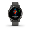 Garmin Venu 2s - 40 мм Премиум-функции | Slate Stainless Steel Bezel with Graphite Case and Silicone Band