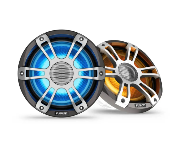 Fusion® Signature Series 3i Marine Coaxial Speakers - 7,7-дюймовые спортивные коаксиальные громкоговорители CRGBW серого цвета 280 Вт для лодок (пара) 010-02772-11 от прозводителя Fusion