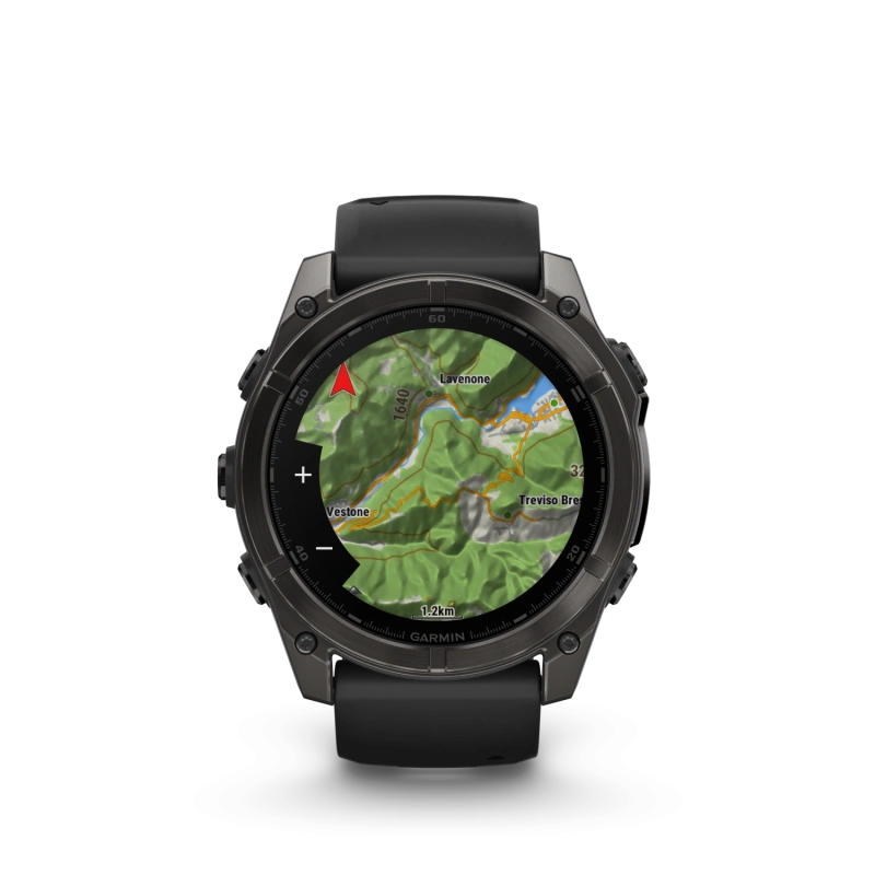 Garmin Fenix 8 - 51 мм AMOLED | SAPPHIRE | Carbon grey DLC with Black/pebble grey silicone band