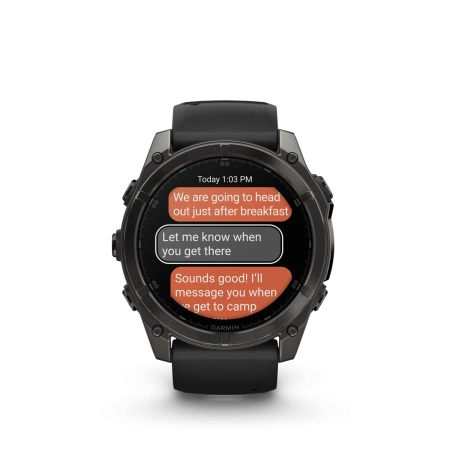 Garmin Fenix 8 - 51 мм AMOLED | SAPPHIRE | Carbon grey DLC with Black/pebble grey silicone band