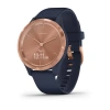 Garmin Vivomove 3s - 39 мм | Rose gold stainless steel bezel with navy case and silicone band