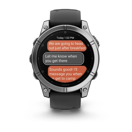 Garmin Fenix E - 47 мм AMOLED | Stainless steel with Black silicone band