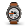 Garmin Fenix 7 Pro - 47 мм SOLAR | SAPPHIRE | Titanium with Chestnut Leather Band
