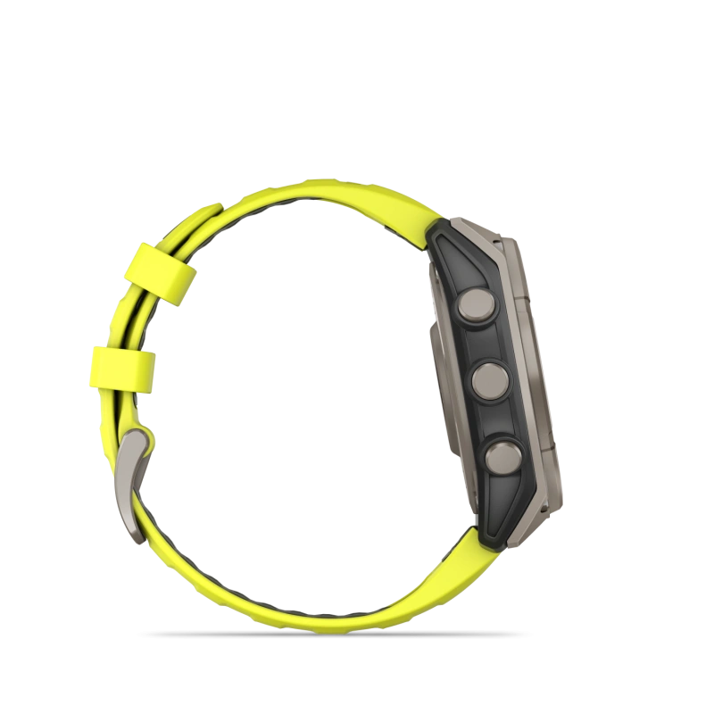 Garmin Fenix 8 - 47 мм SOLAR | SAPPHIRE | Titanium with Amp yellow/graphite silicone band