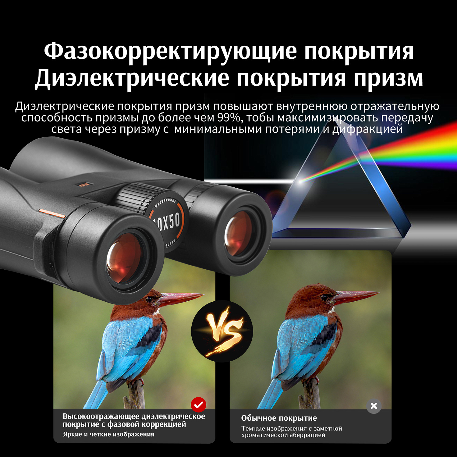 Бинокль Eyeskey Wave ED-10x42