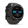 Garmin Fenix 8 - 51 мм AMOLED | Carbon grey DLC with Black/pebble grey silicone band